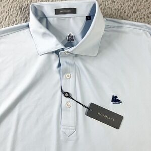 Turtleson Polo Shirt Mens Large Light Blue Savannah Golf Championship Stretch